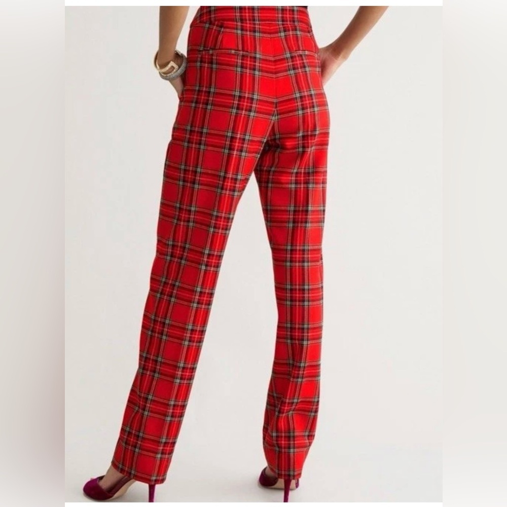 J.Crew  Kate straight-leg pant in Good Tidings Tartan plaid wool blend 2